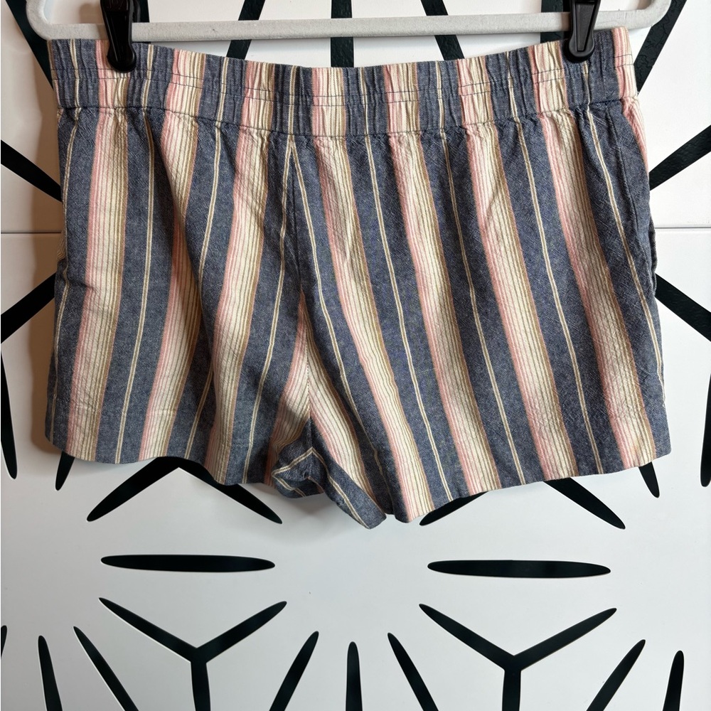J.Crew Boardwalk Linen Blend Striped Pull-On Shorts – Size 6 – Elastic Waist